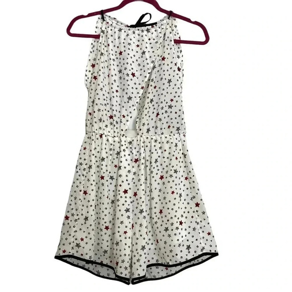 The Moon Pants - The Moon White Romper Star Print Emo Hot Topic Style